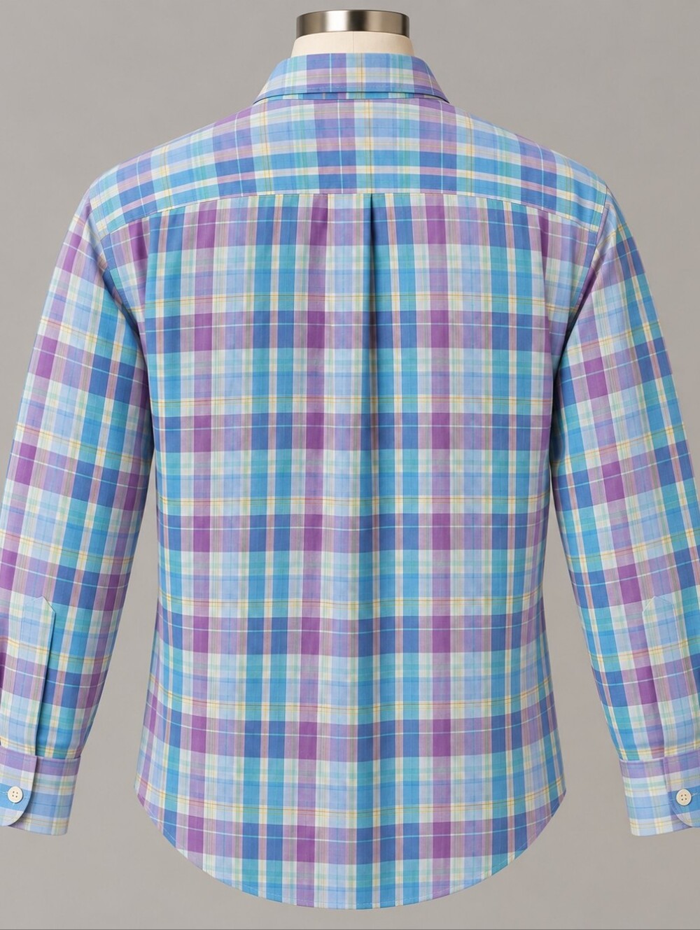 J.Crew Men’s Medium Pastel Plaid Button Down Shirt Blue Purple Long Sleeve - Picture 2 of 8